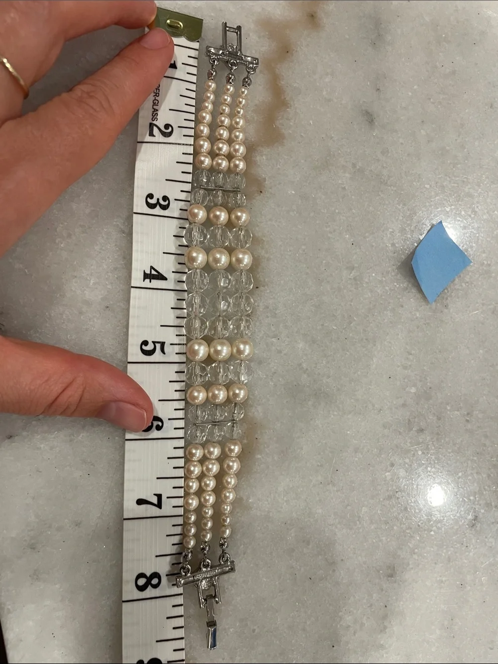 Pearl & Crystal Multi-Strand Bracelet - Ivory